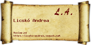 Licskó Andrea névjegykártya