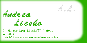 andrea licsko business card